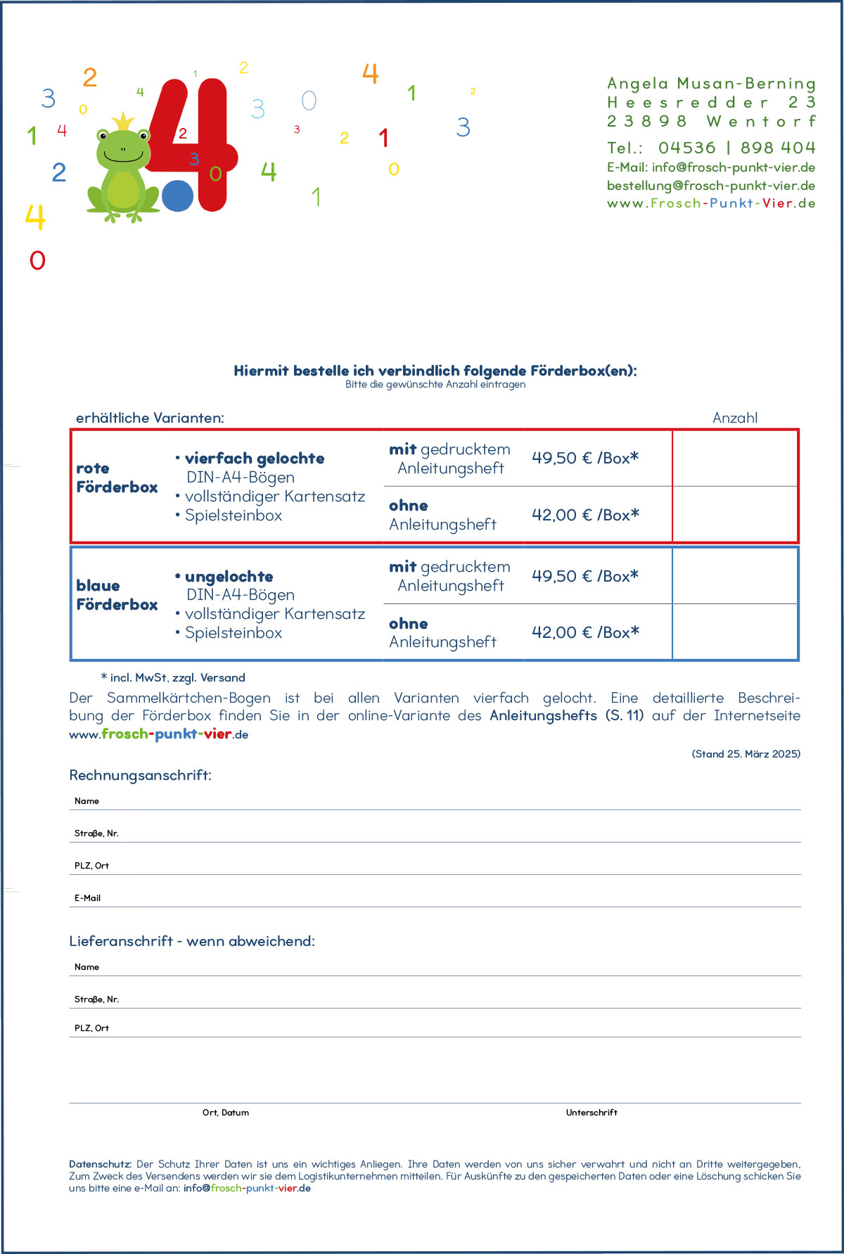 Der Bestellbogen als PDF zum downloaden